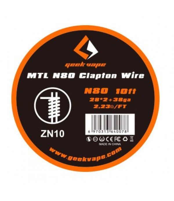 GeekVape 3 Meter N80 MTL Clapton Wire (0.32mm*2+0.26mm) Wickeldraht - ZN10