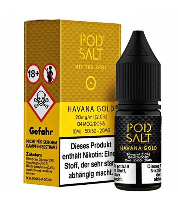 Havana Gold 20mg 10ml Liquid by Pod Salt