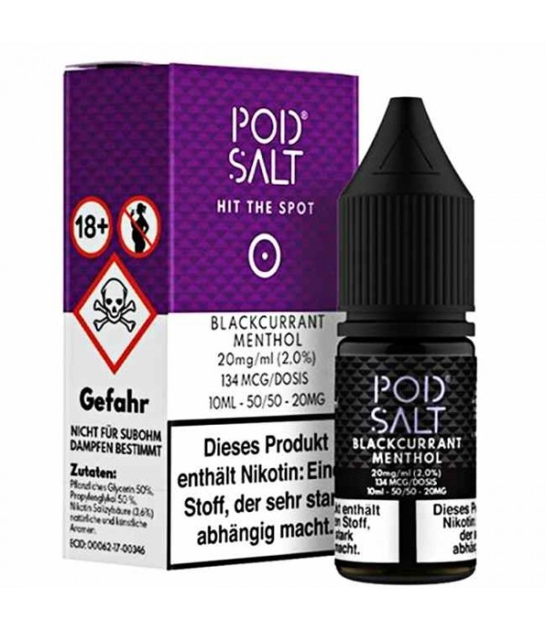 Blackcurrant Menthol 20mg 10ml Liquid by Pod Salt ...