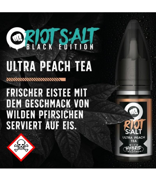 Riot Salt - Hybrid Nicotine - Black Edition - Ultra Peach Tea - 10ml